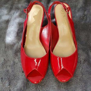 Bella Vita Patent Leather Peep Toe Heels